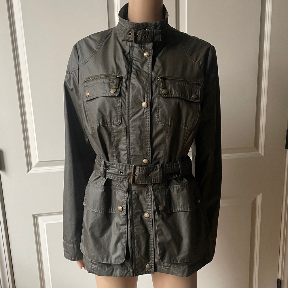 Michael Kors Olive Green Military Belstaff Style Jacket - size M - Picture 11 of 16